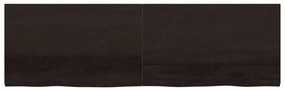 sötétbarna kezelt tömör tölgyfa fali polc 200 x 60 x (2-4) cm