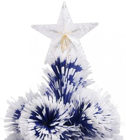 fehér és kék száloptikás megvilágított műkarácsonyfa 210 cm