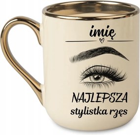 Elegáns bögre „Legjobb szempilla stylist név” 330 Krémszínű