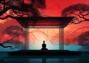 Poszter 42x29,7cm Meditáció lótusz pózban