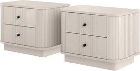 Vesper éjjeliszekrény készlet 2 db-os 56 cm - kasmír / fekete fogantyúk