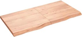 vidaXL világosbarna kezelt tömör tölgyfa fali polc 120 x 60 x (2-4) cm