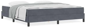 Boxspring ágy matraccal Sötétszürke 180 x 200 cm Bársony