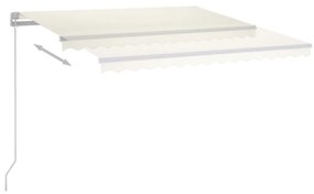 krémszínű kézzel kihúzható LED-es napellenző 350 x 250 cm