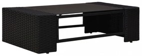 2 részes fekete polyrattan kerti ülőgarnitúra
