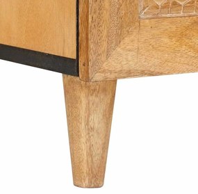 TV szekrény fiókkal Világosbarna 100 x 33 x 46 cm tömör mangófa