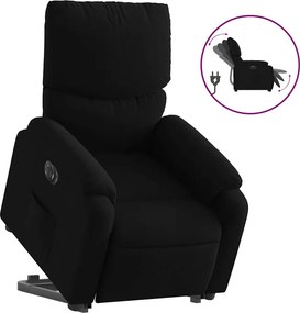 vidaXL elektromos felállást segítő fekete szövet dönthető fotel