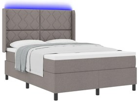 Boxspring Ágy Matraccal és LED-del Bézs 140x190 cm Szövet