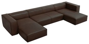 Sötétbarna bőr sarokkanapé ("U" alakú) Madame – Windsor &amp; Co Sofas