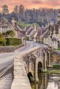 Poszter 61x90,5cm Házak és kőhíd, Assaf Frank