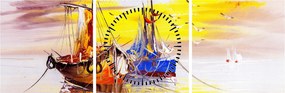 Kép - A csónak festménye (órával) (90x30 cm)