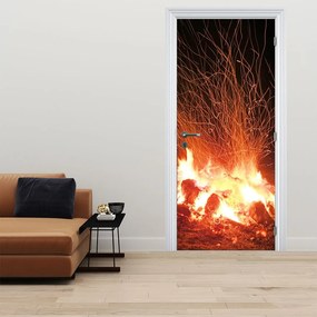 Fotótapéta ajtóra - Tűz (95x205cm)
