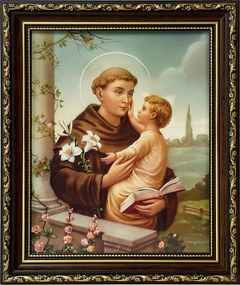 Vászonkép 31x26 Szent Antal Díszített Keret