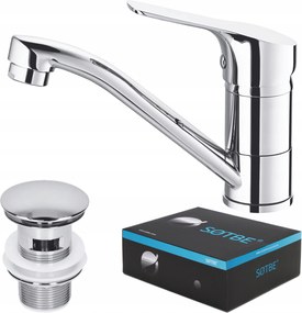 Mosdó csaptelep forgatható fürdőszobai csaptelep dugóval Gau-ssr- 20223283