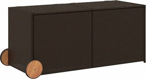 vidaXL barna polyrattan kerti tárolóláda kerekekkel 283 L