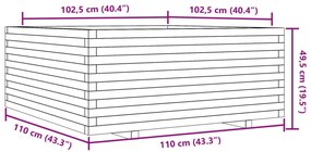 viaszbarna tömör fenyőfa kerti virágtartó 110 x 110 x 49,5 cm