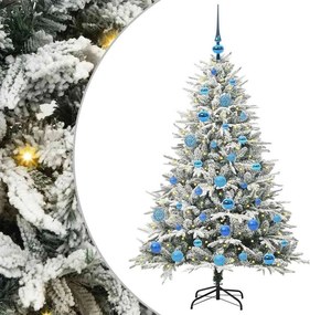 vidaXL Műfenyő világítással és gömbkészlettel Zöld 150 cm PVC és PE