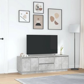 betonszürke TV-szekrény LED lámpákkal 160,5x41x50 cm