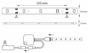 RGB LED Szabályozható szalag Wi-fi + zenei funkció LED/20W 5 m Tuya