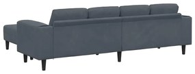 Kanapé Szett 3 pcs Sötétszürke Bársony