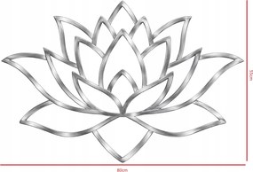 Modern fali dekoráció lótuszvirág rozsdamentes acél 80x55cm Glamour Loft