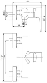 Cersanit S951-353 - Zuhanycsap MODUO fényezett króm