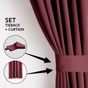 Borvörös sötétítő termo függöny 140x270 cm Pleat – Restilo