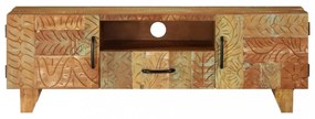 tömör újrahasznosított faragott fa TV-szekrény 120x30x40 cm