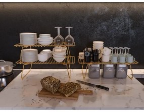 Polcrendező 42x19 cm arany