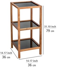 Fekete-natúr színű üveg fürdőszobai polcos állvány 36x79 cm Fondi – Wenko