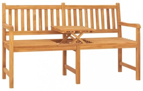 3 személyes tömör tíkfa kerti pad asztallal 150 cm