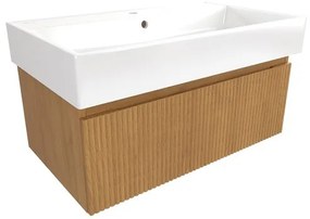 SAT Evolution Fürdőszobaszekrény mosdóval 78x30x44,5 cm méztölgy matt SATEVO80DMU2