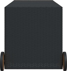vidaXL fekete polyrattan kerti tárolóláda kerekekkel 283 L