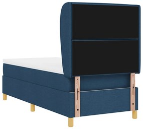 Boxspring Ágy Matrac Szettel Kék 100x200 cm Szövet