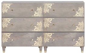 Széf fiókkal 2 pcs Szürke 60 x 33.5 x 75 cm Tömör mangófa