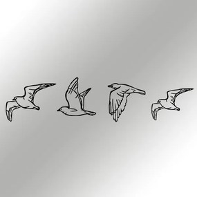 4 db fali madár dekoráció, fém