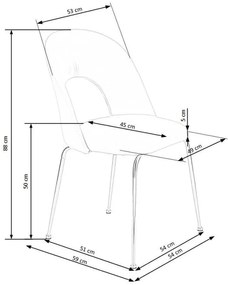 K-385 étkezőszék Világos rózsaszín bársony szövet