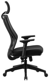 Ello ergonómikus irodai forgószék deréktámasszal, fejtámasszal, 3D Air mesh hálós
