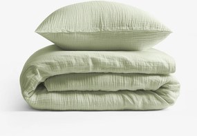 Goldea muszlin ágyneműhuzat – világos zsályaszínű 240 x 220 és 2db 70 x 90 cm