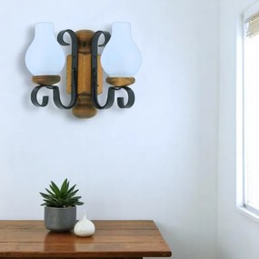 Brilagi - Fali lámpa RUSTIC 2xE14/40W/230V bükkfa