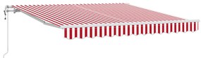 Automatikus Behúzható Napellenző Piros és Fehér 300x250 cm