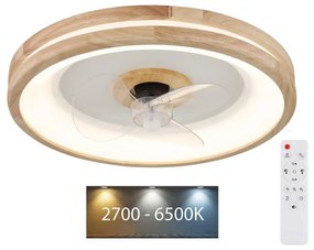 Globo Globo 03650 - LED Mennyezeti lámpa ventilátorral GATIAN LED/30W/230V barna + távirányító GL7407