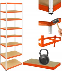 Tárolószekrény fém állvány Helios 270x120x30cm 8Px175kg Tömör Magas