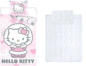 Hello Kitty Cozy Winter gyerek, ovis ágyneműhuzat és paplan/párna szett 100x135 cm 40x60 cm