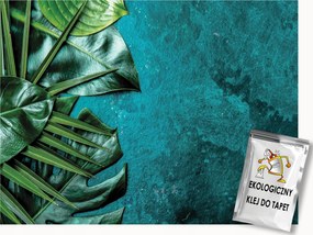 Fotótapéta Flizelina Levelek Növények Monster Pálma 3D Türkiz 150x105 ragasztó