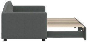 sötétszürke kihúzható szövet heverő 80 x 200 cm