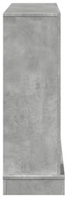 betonszürke szerelt fa kandallóburkolat 100 x 30 x 87,5 cm