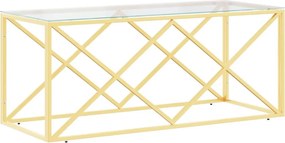 vidaXL üveg és rozsdamentes acél dohányzóasztal 110x45x45 cm