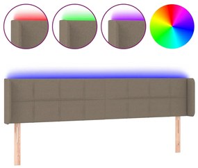 tópszínű szövet LED-es fejtámla 183 x 16 x 78/88 cm