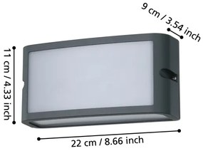 Eglo 900808- LED Kültéri fali lámpa CAMARDA LED/10,5W/230V antracit IP54